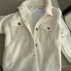Old Navy Cream Button-Up Shirt Jacket